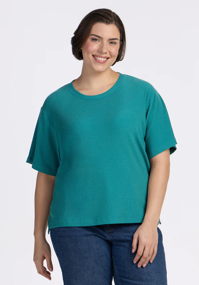 Delia Ribbed Short Sleeve - Surfside - Image 10