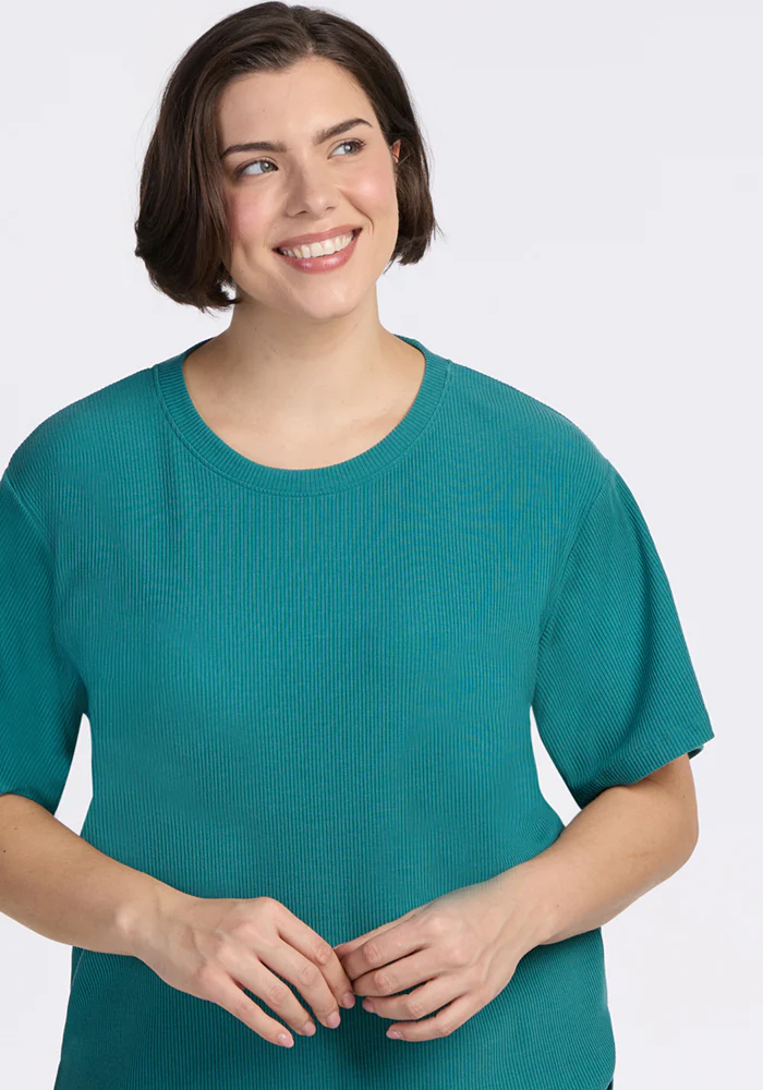 Delia Ribbed Short Sleeve - Surfside - Image 11