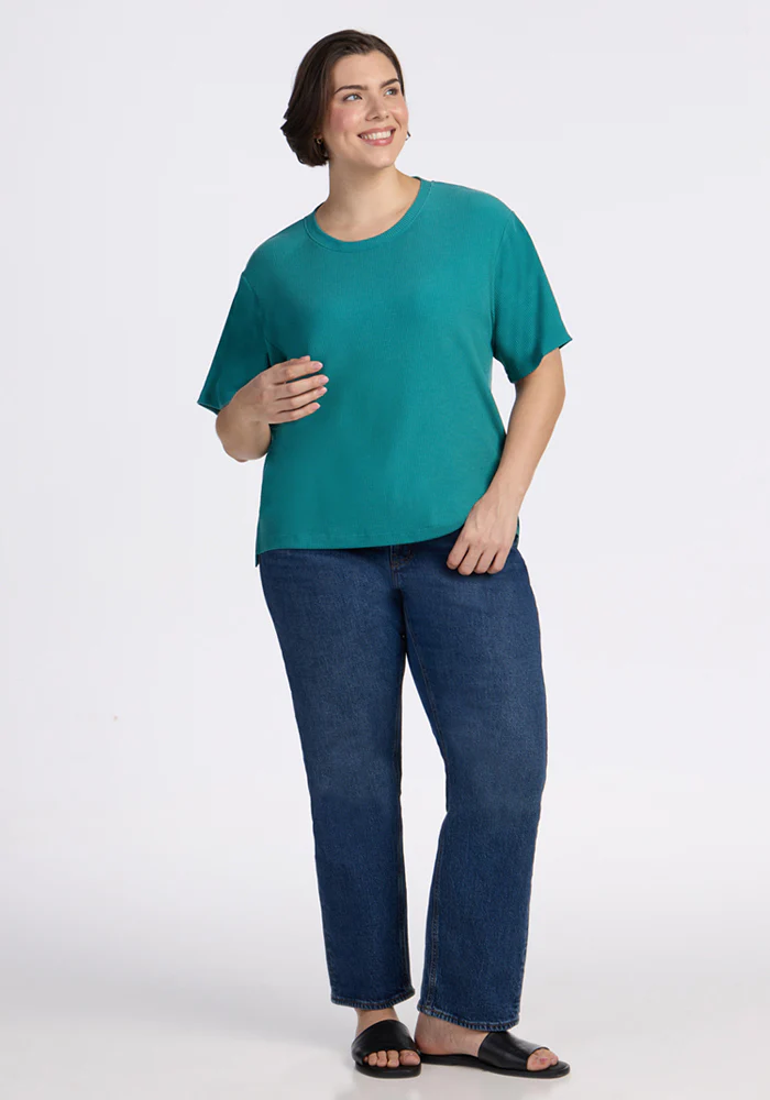 Delia Ribbed Short Sleeve - Surfside - Image 13