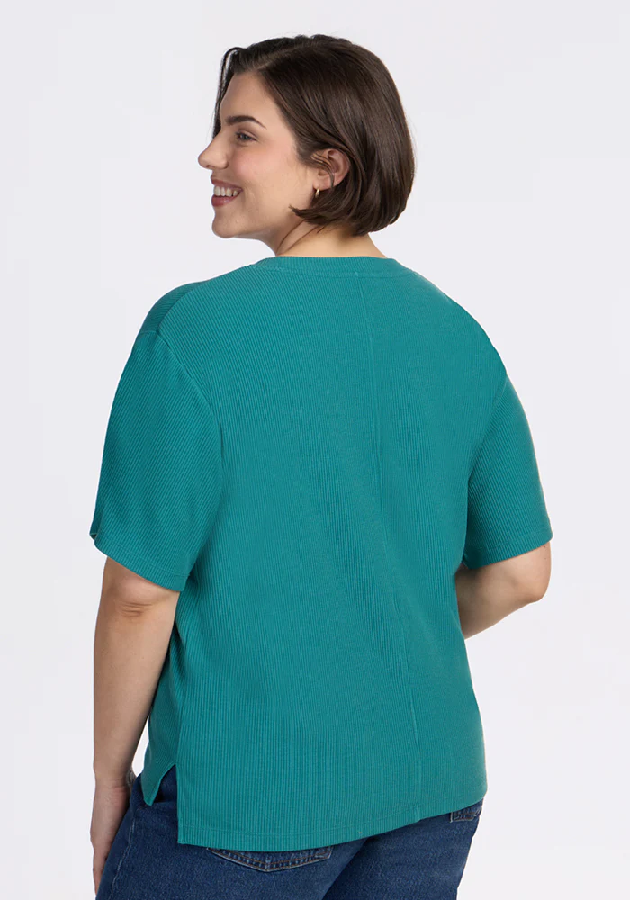 Delia Ribbed Short Sleeve - Surfside - Image 14