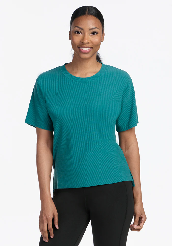 Delia Ribbed Short Sleeve - Surfside - Image 3