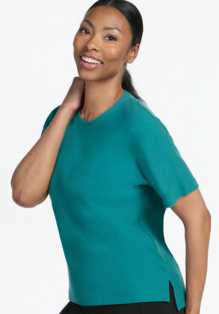 Delia Ribbed Short Sleeve - Surfside - Image 4