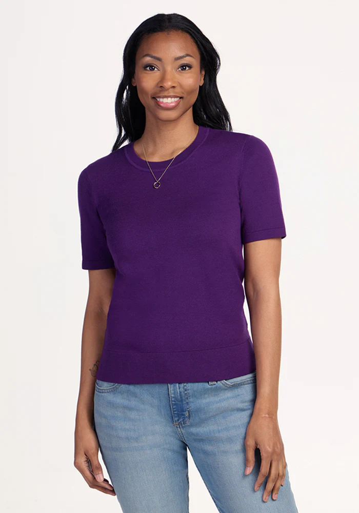 Anna Crew Sweater - Plum Crush