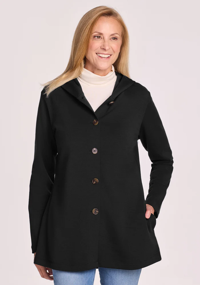 Edna Hooded Cardigan - Black
