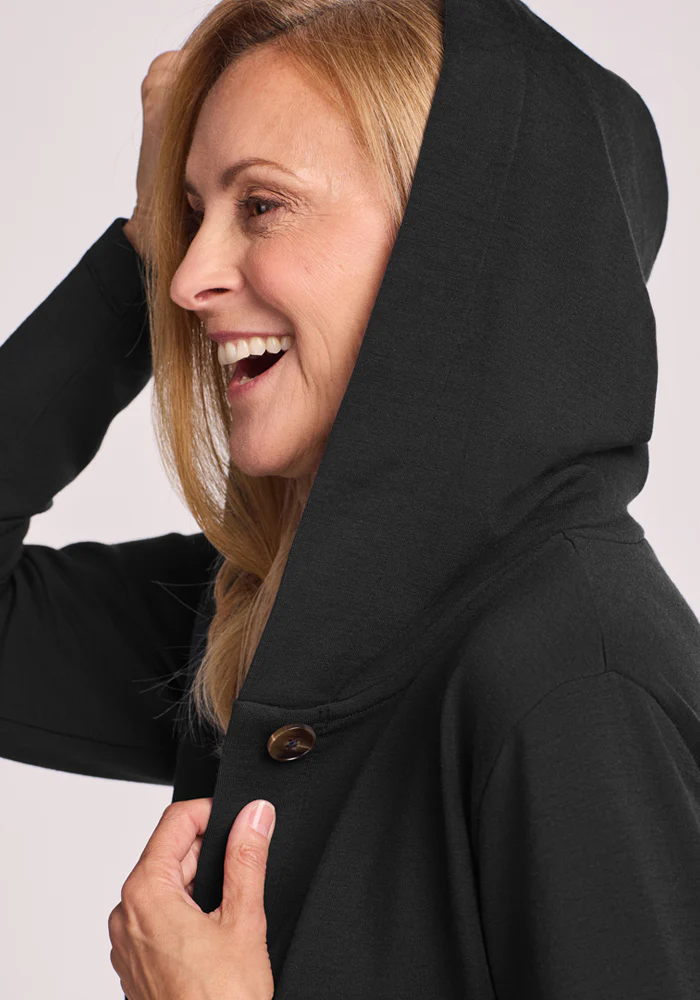 Edna Hooded Cardigan - Black - Image 2