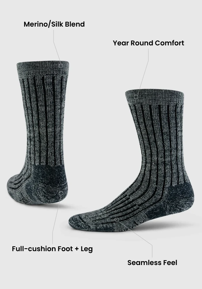 Mens Joey Crew Socks - Stone Grey - Image 3