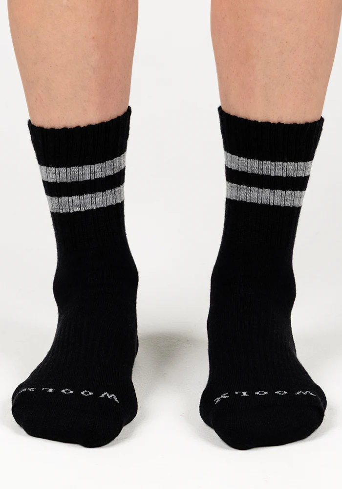 Womens Varsity Mini Crew Socks - Black Volt - Image 2