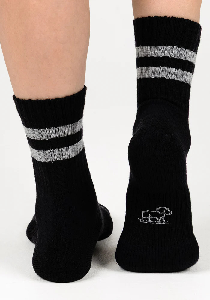 Womens Varsity Mini Crew Socks - Black Volt - Image 6