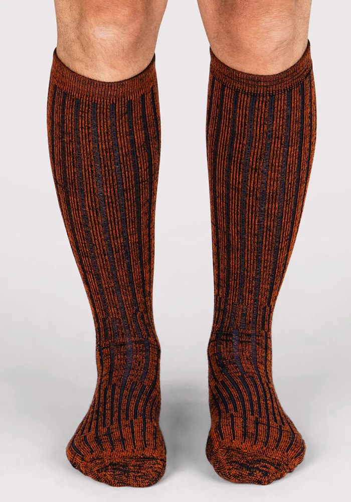 Mens Joey Mid Calf Socks - Cinnamon Spice