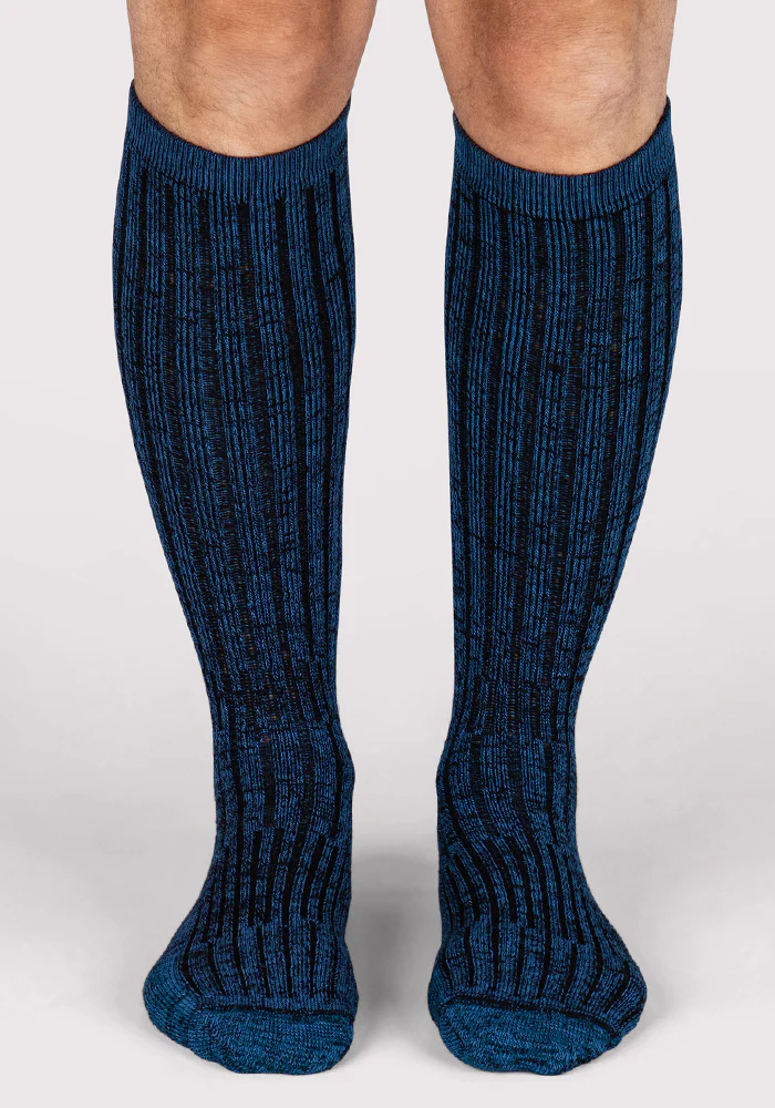 Mens Joey Mid Calf Socks - Steel Blue