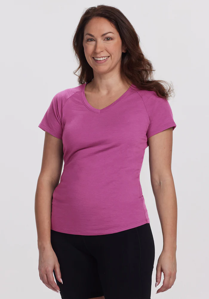 Mia V Neck - Purple Wine
