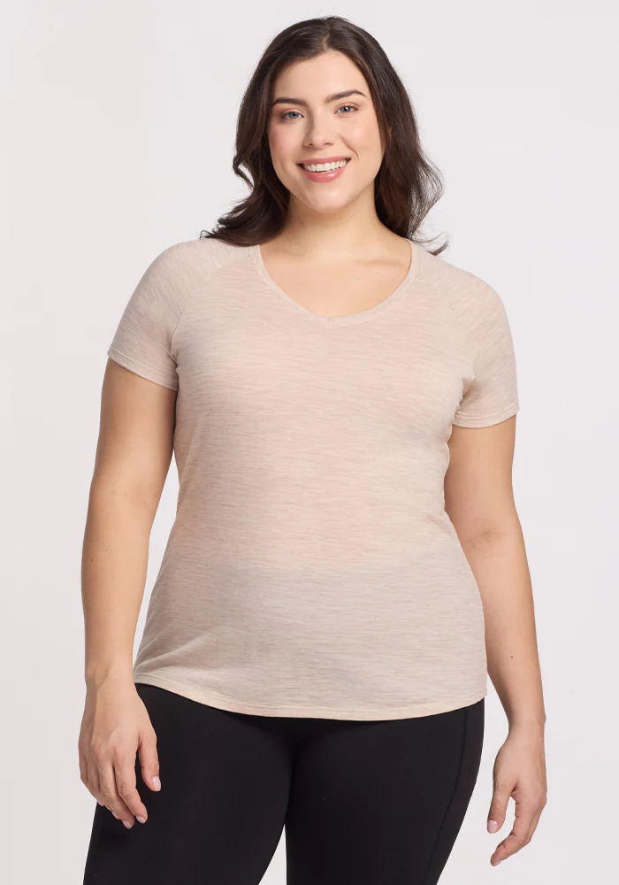 Mia V Neck - Cream Heather - Image 2