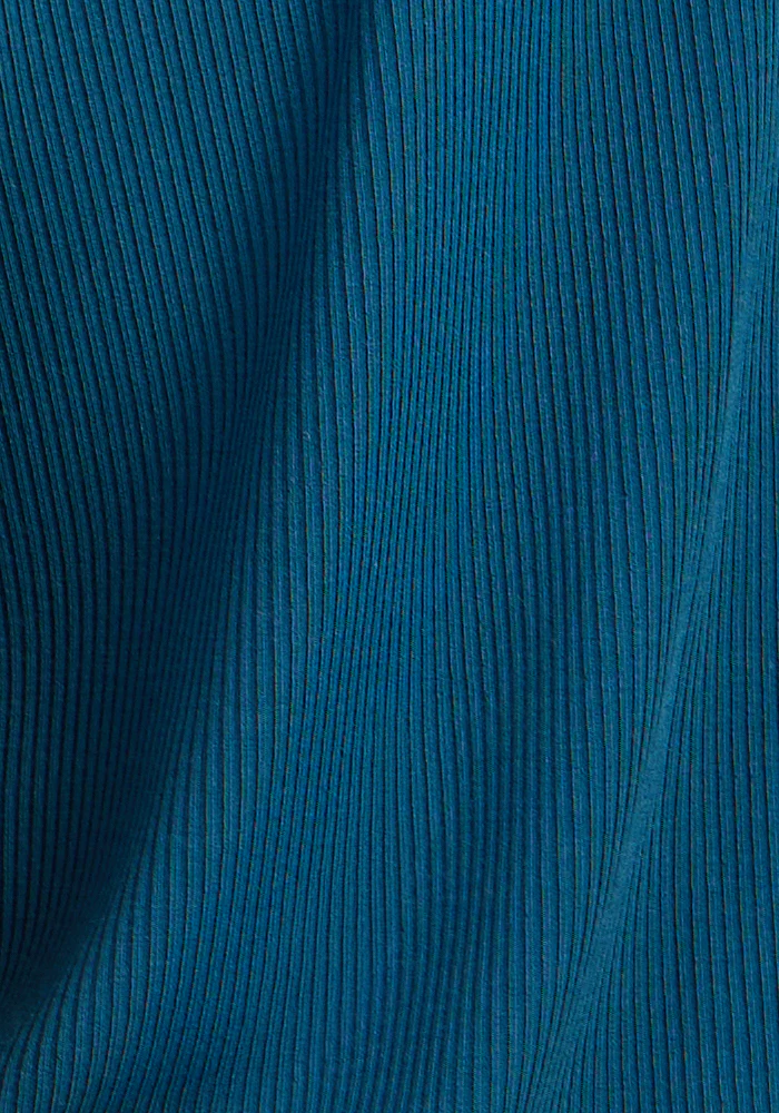 Delia Ribbed Short Sleeve - Moroccan Blue - Image 9
