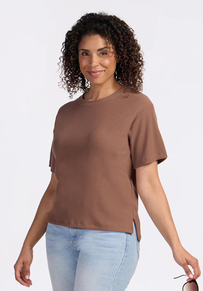 Delia Ribbed Short Sleeve - Sienna Kiss - Image 2