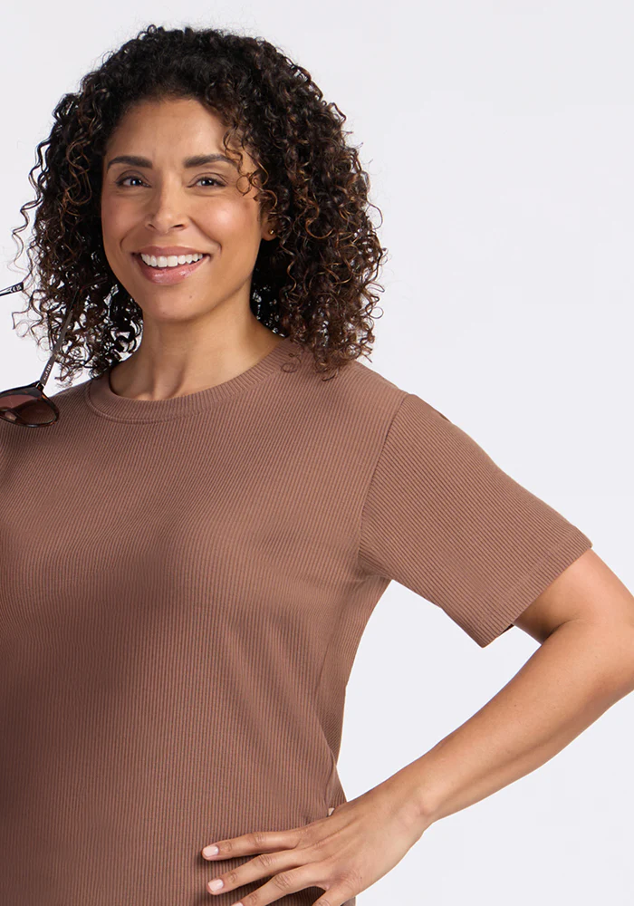 Delia Ribbed Short Sleeve - Sienna Kiss - Image 4