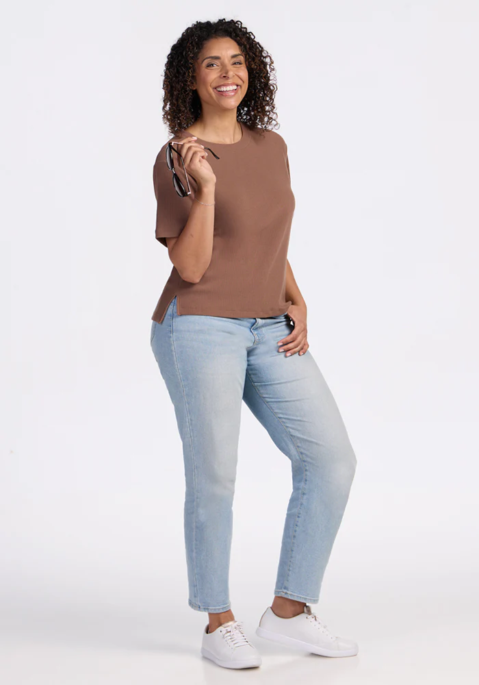 Delia Ribbed Short Sleeve - Sienna Kiss - Image 7
