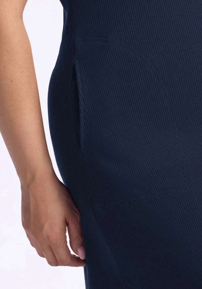 Harlowe Ribbed Dress - Deep Navy - Image 11