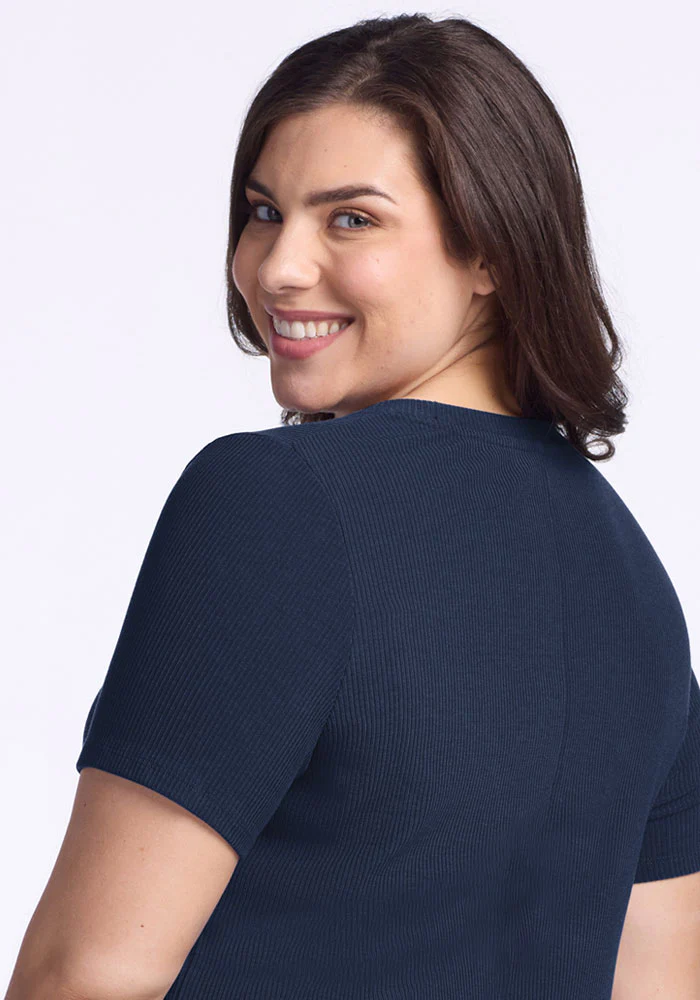 Harlowe Ribbed Dress - Deep Navy - Image 12
