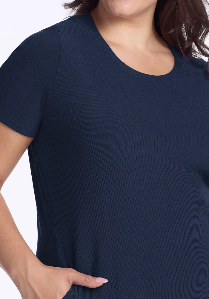 Harlowe Ribbed Dress - Deep Navy - Image 13
