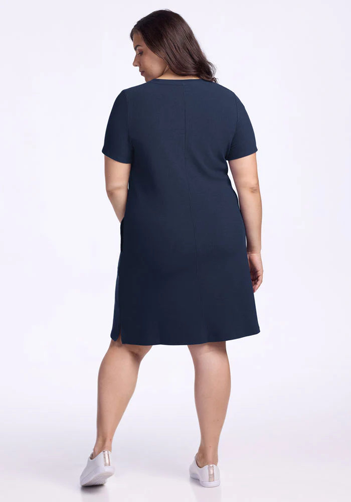 Harlowe Ribbed Dress - Deep Navy - Image 14