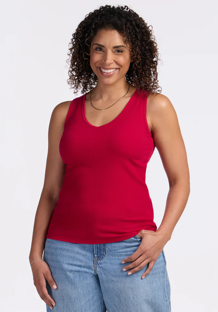 Vivi Ribbed Tank - Poppy Spark - Image 2