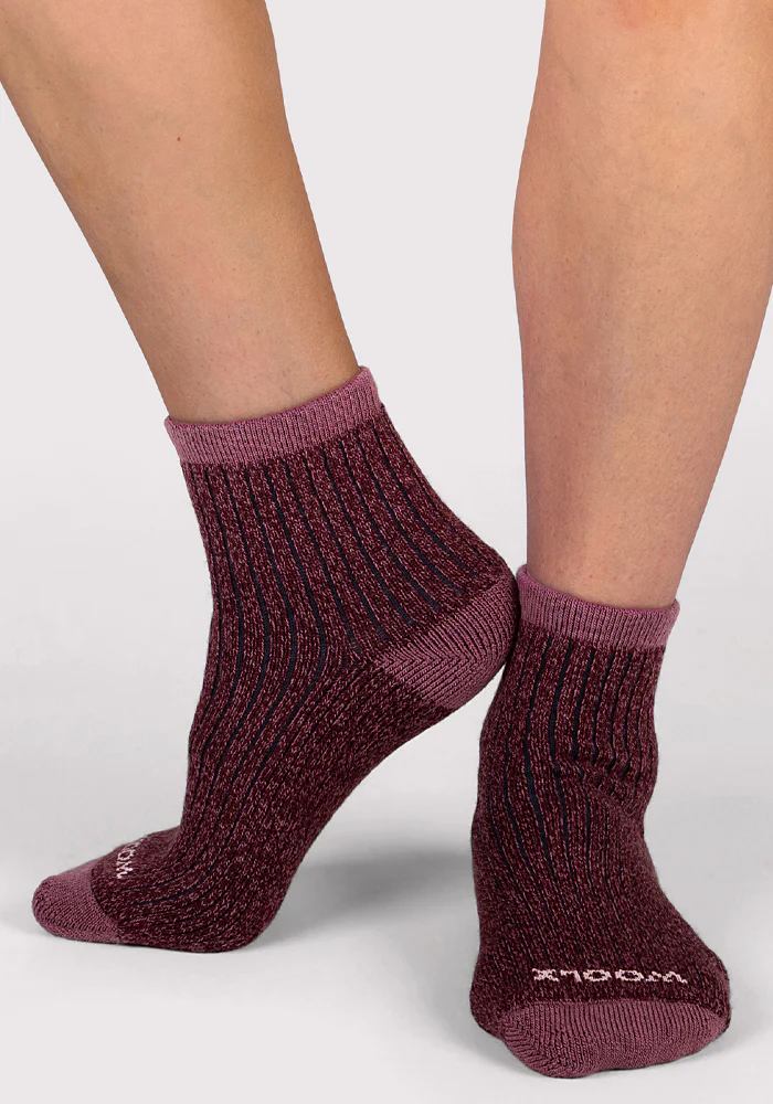 Womens Cozy Mini Crew Sock - Grape Harvest - Image 2