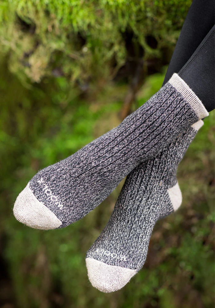 Womens Cozy Mini Crew Sock - Black - Image 9