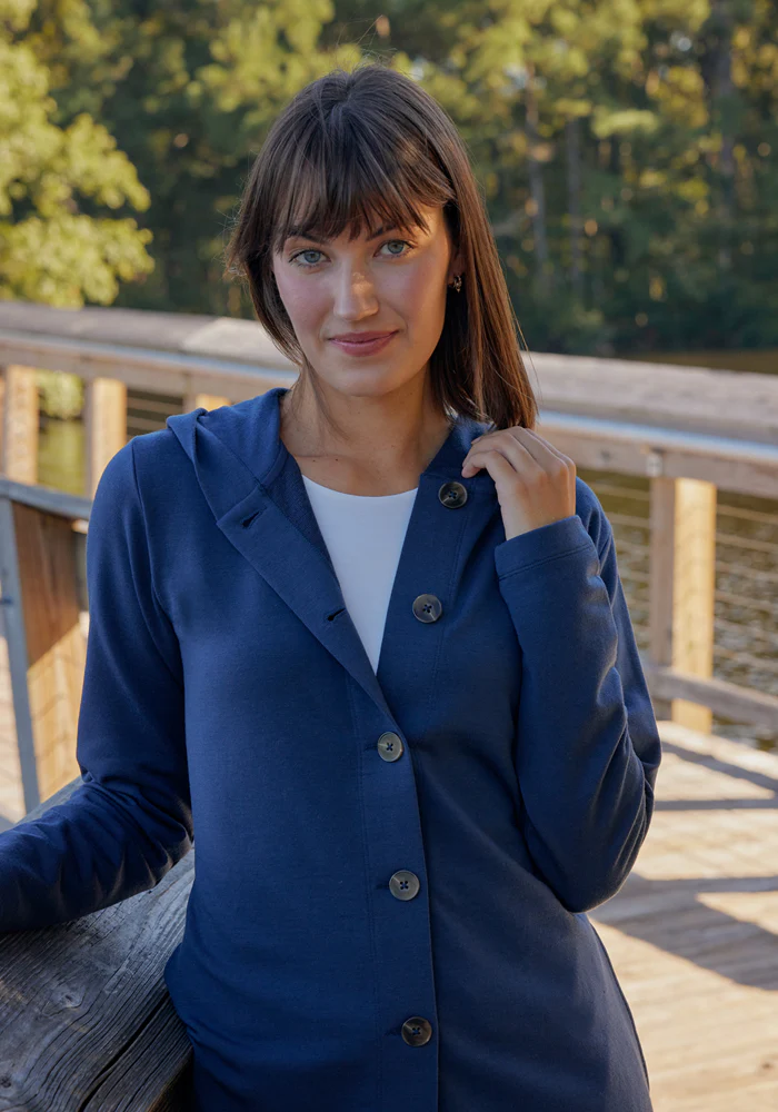 Edna Hooded Cardigan - Cream Heather - Image 9