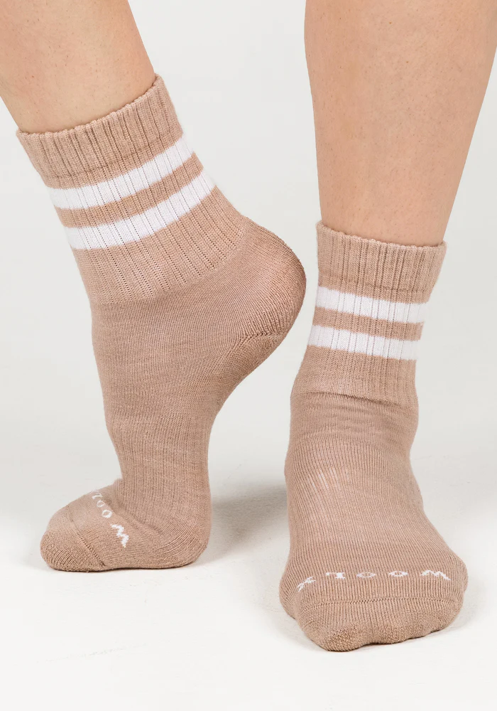 Womens Varsity Mini Crew Socks - Morning Latte - Image 3