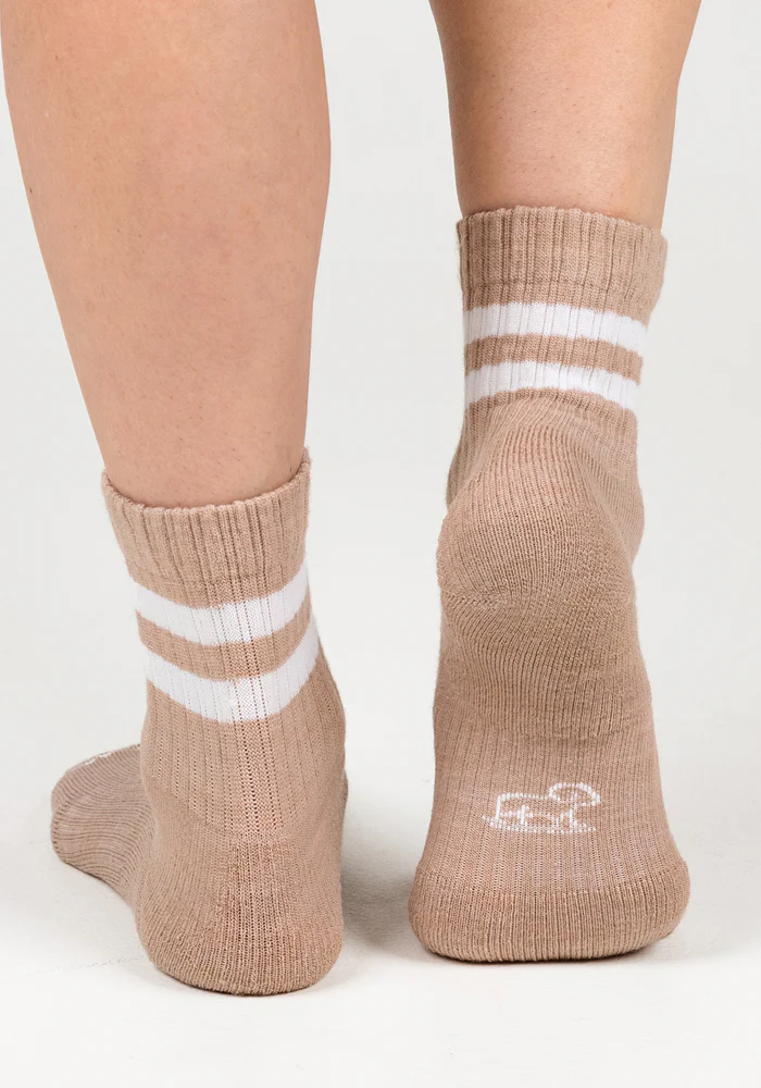 Womens Varsity Mini Crew Socks - Morning Latte - Image 6