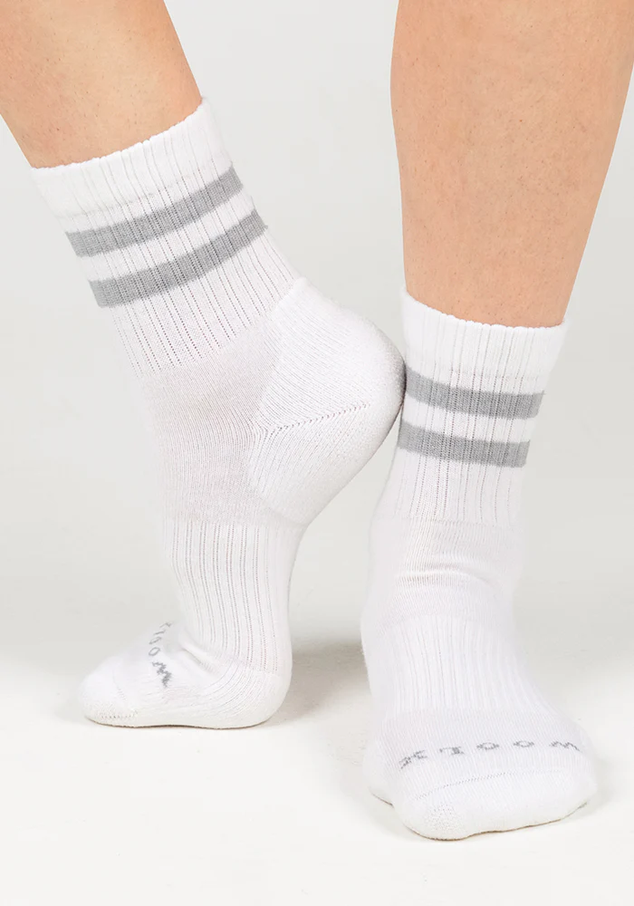 Womens Varsity Mini Crew Socks - Polar White - Image 3