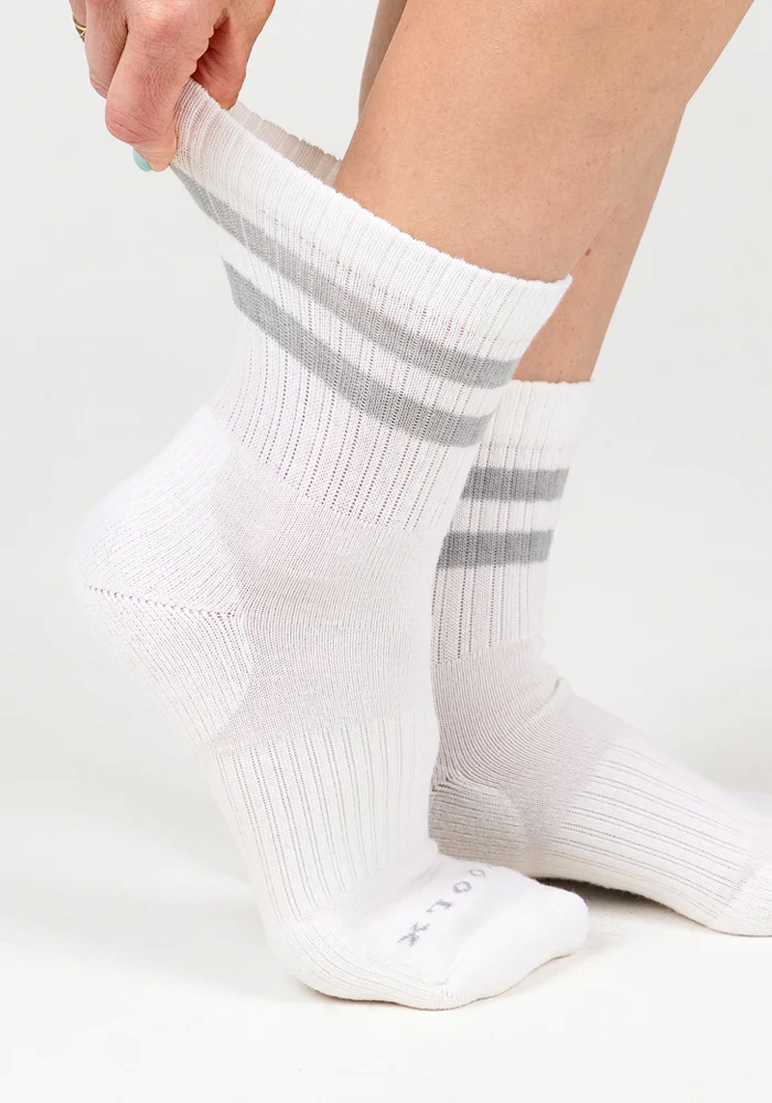 Womens Varsity Mini Crew Socks - Polar White - Image 4