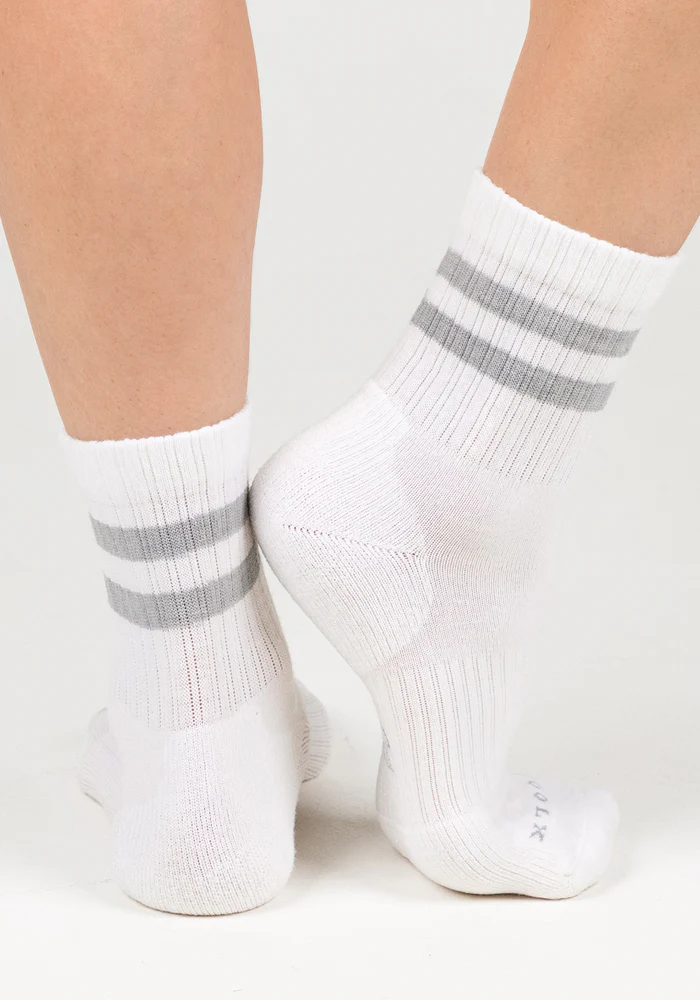 Womens Varsity Mini Crew Socks - Polar White - Image 5