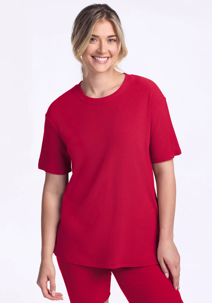 Vera Ribbed Tunic - Poppy Spark - Image 2