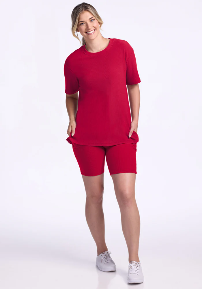 Vera Ribbed Tunic - Poppy Spark - Image 3