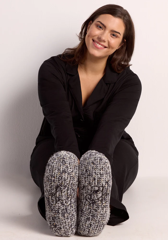 Women's Gripper Slipper Booties - Speckled Stone - Image 2