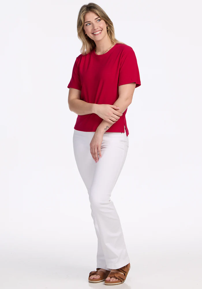 Delia Ribbed Short Sleeve - Poppy Spark - Image 5