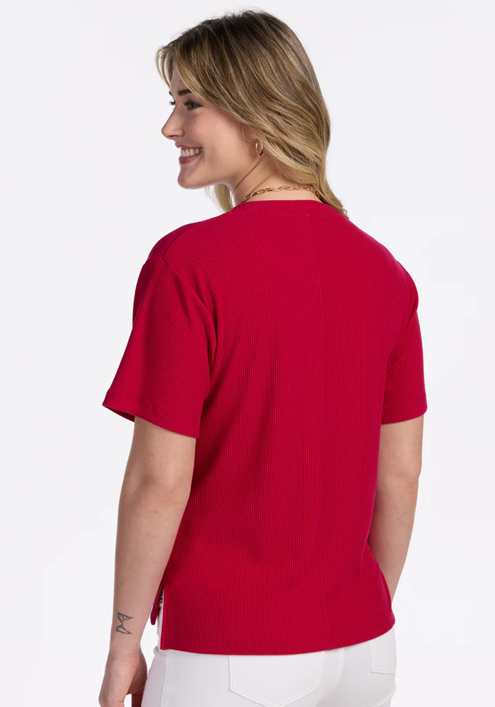 Delia Ribbed Short Sleeve - Poppy Spark - Image 6