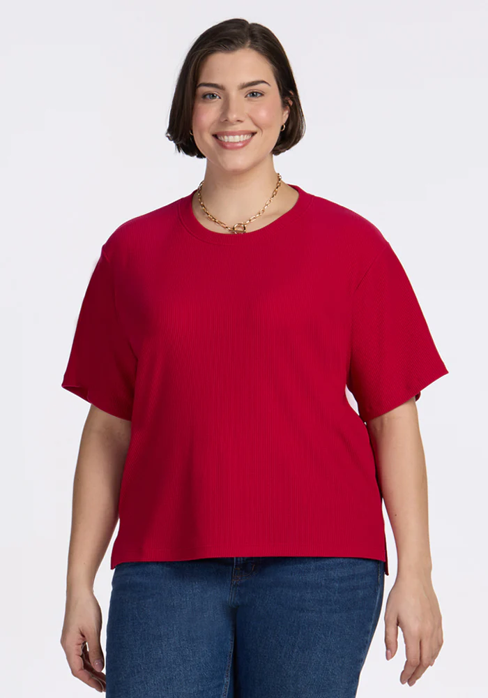 Delia Ribbed Short Sleeve - Poppy Spark - Image 7