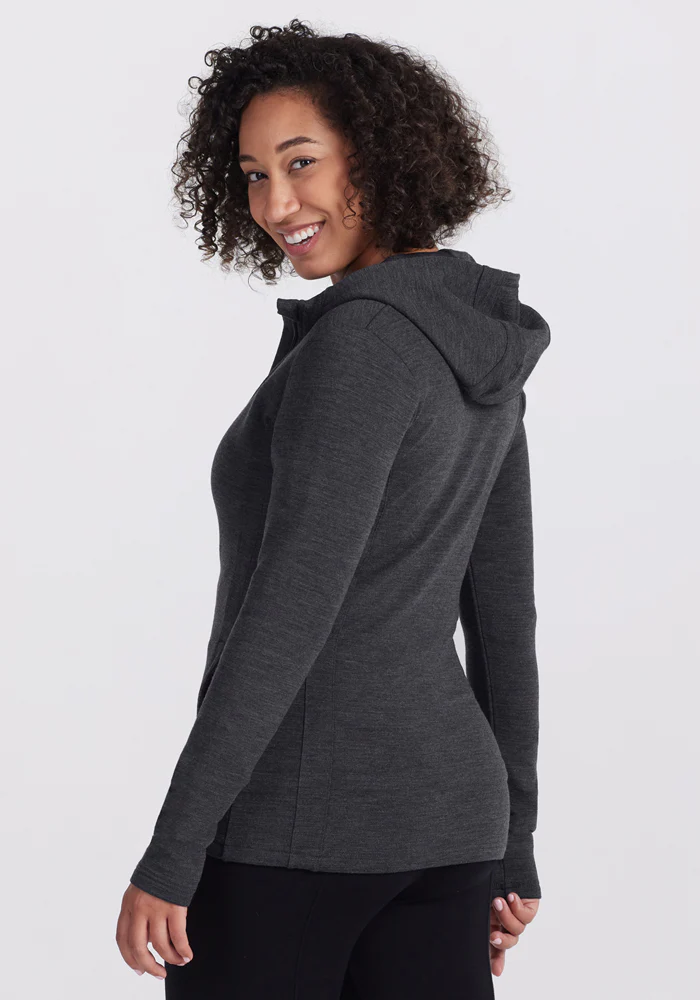 Zoey Zip Up Hoodie - Cinder Melange - Image 6